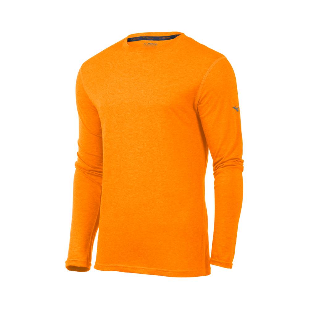 Mizuno Inspire Long Sleeve Férfi Futópóló Narancssárga QGZ248710